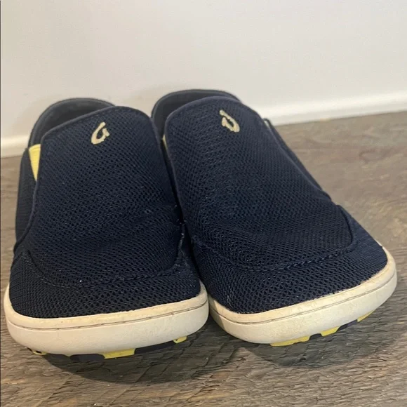 OluKai Nohea Mesh Shoes Navy Blue Slip On Lightweight Loafers - Boys Size 13 - Picture 9 of 11
